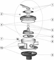 Pièces détachées pour Vanne noire TOP ECO 1 1/2" Ø 38