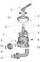 Pièces détachées pour Vanne SIDE 1 1/2" à baïonette