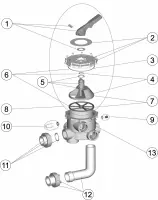 Pièces détachées pour Vanne SIDE compatible HAYWARD avec liaisons entraxe 153 mm