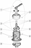 Pièces détachées pour Vanne 6 voies TOP 1 1/2 " - 1,5 pouce - ref PS-6403 (IML)