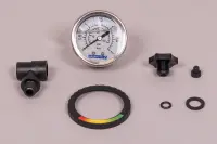 Manomètre axial à bain d'huile 3 bars avec té et bouchon de purge d'air