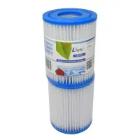 Cartouches de filtration D.108 mm - H.140 mm - Ouverte haut D.50 mm et bas D.50 mm (Bestway type II) (x2)