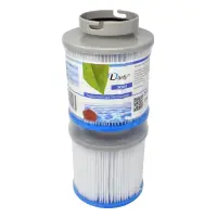 Cartouches de filtration D.112 mm - H.100 mm - Fermée haut et adaptateur bas 1/4 de tour (Compatible MSPA) (x2
