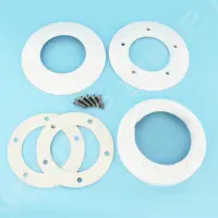 Bride avec joints, visserie, enjoliveur et adaptateur - BLANC