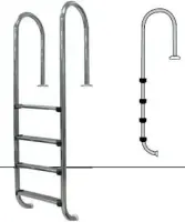 Échelle Acier Inoxidable Modele Standard pour Piscine Enteree - 4 marches (40154M M00155)