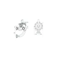 Vanne Side multivoies Classic Plus 2   noire avec jonctions entraxe 230 mm