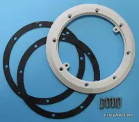Bride BDF (+ joints + vis Parker 5,5x25mm) anti-vortex avec inserts métriques en laiton - BLANC