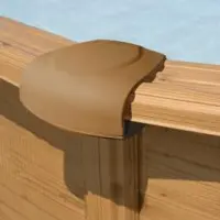 Cache Margelle Marron Couleur Bois en 2 parties + vis