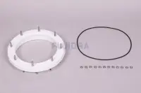 Ensemble bride de couvercle blanc + joint + écrou