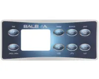 Façade autocollante VL801D (Time, Mode, Prog, Warm, Blower, Light, Cool, Jets 1, Aux)