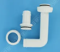 Liaisons de vanne blanches sup. et inf. à coller Ø50 avec joints et écrous 1"1/2 pour filtres Hayward