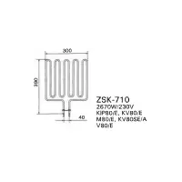 Résistance de pôele Kip, KV, M80, V80E, CS80, KV80SE(A) - 2670W/230V