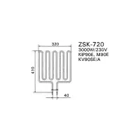 Résistance de pôele Kip, M90E - 3000W/230V