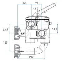 Vanne noire side 1"1/2 Classic Plus avec liaisons entraxe 125 mm (existe en blanc 74999)