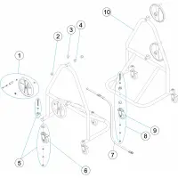 Pièces détachées pour Support enrouleur 2 axes