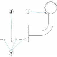 Pièces détachées pour Support coudé 90° Astral inox pour main courante - tube Ø43