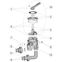 Pièces détachées pour Vanne SIDE 1 1/2" compatible HAYWARD avec liaisons 152 mm