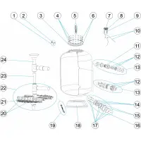 Pièces détachées filtre à sable VIENA SIDE 2 5 KG 1050 1200 1400 1600
