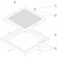 Pièces détachées bonde de fond ASTRAL grille carrée inox 304