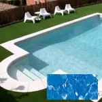 PVC armé ALKORPLAN 3000 verni imprimé - 150/100ème, vernis 1 face, motifs - Rouleau de 24ml x 1.65m - Mosaïque bleu
