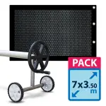 Bâche à bulles 7x3,5m anti algues 500 microns New Energy Guard 500 Quattro Préfabriquée + ENROULEUR