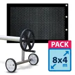 Bâche à bulles 8x4m anti algues 500 microns New Energy Guard 500 Quattro Préfabriquée + ENROULEUR