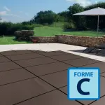 Couverture d'hivernage et de sécurité GRILLE Extrem Forme C - Sable / Noir