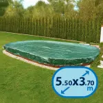 Bâche pour piscine hors-sol ovale 5.50 x 3.70 m coloris vert