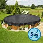 Bâche pour piscine hors-sol ronde diamètre 5.50 m coloris noir
