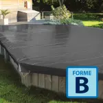 Couverture d'hivernage et de sécurité Skin Wood Light Forme B Gris foncé / Gris