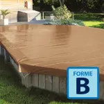 Couverture d'hivernage et de sécurité Skin Wood Light Forme B Terracotta / Ivoire