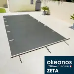 Bâche de sécurité à barres pour piscine Okéanos ZETA 4m x 3.50m