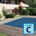 Couverture d'hivernage opaque Vancouver forme C - Bleu / Ivoire