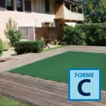 Couverture d'hivernage opaque Vancouver forme C - Vert / Ivoire
