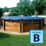 Couverture d'hivernage et de sécurité GRILLE Wood Forme B - Bleu / Noir