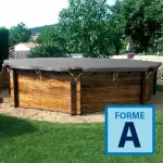 Couverture d'hivernage et de sécurité GRILLE Wood Forme A - Gris / Noir