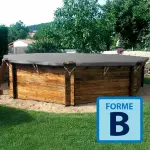 Couverture d'hivernage et de sécurité GRILLE Wood Forme B - Gris / Noir