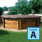 Couverture d'hivernage et de sécurité GRILLE Wood Forme A - Sable / Noir