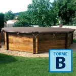 Couverture d'hivernage et de sécurité GRILLE Wood Forme B - Sable / Noir