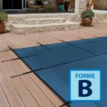 Couverture d'hivernage et de sécurité Grille Freeze Forme B Bleu / Noir