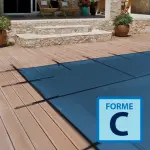 Couverture d'hivernage et de sécurité Grille Freeze Forme C Bleu / Noir