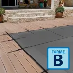 Couverture d'hivernage et de sécurité Grille Freeze Forme B Gris / Noir