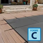 Couverture d'hivernage et de sécurité Grille Freeze Forme C  Gris / Noir