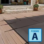 Couverture d'hivernage et de sécurité GRILLE Freeze Forme A - Sable / Noir