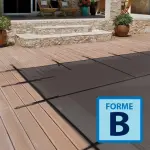 Couverture d'hivernage et de sécurité Grille Freeze Forme B Sable / Noir