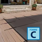 Couverture d'hivernage et de sécurité Grille Freeze Forme C  Sable / Noir