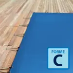 Couverture d'hivernage opaque Skin Cold forme C Bleu / Ivoire