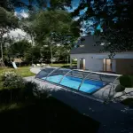 Abri Klasik SKY B Aluminium pour piscines jusqu’à 8.5m x 4.5m Hauteur 1.30m