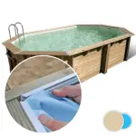 Liner piscine bois UBBINK Azura 610x400 - 4m x 6,1m x 1,2m 75/100ème beige