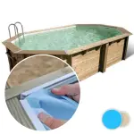 Liner piscine bois UBBINK Azura 610x400 - 4m x 6,1m x 1,2m 75/100ème bleu pale